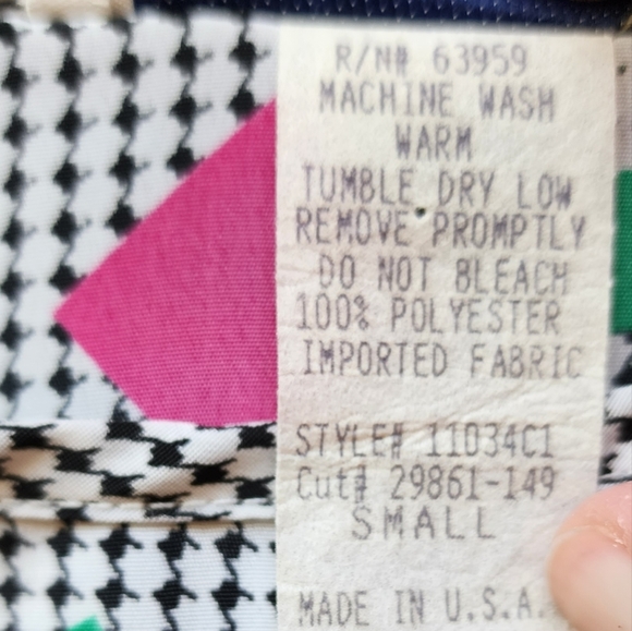 Impressions Retro Houndstooth Print Short Sleeve Vintage Top, Size Small - Picture 4 of 7